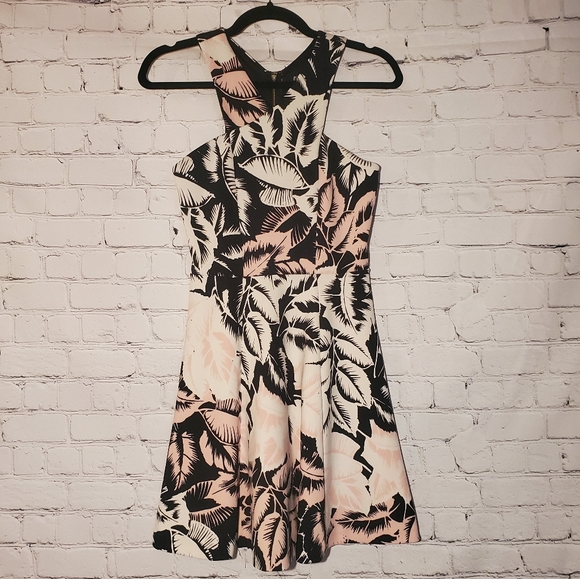 Cute floral pink EXPRESS A-line dress - Picture 1 of 16